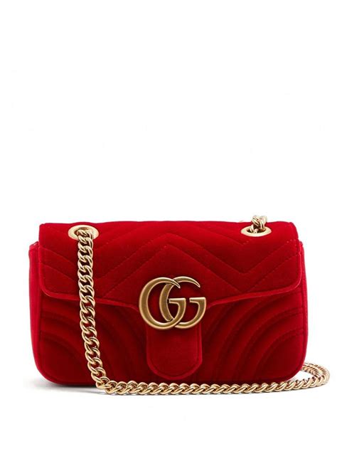 gucci velvet bag red|gucci quilted shoulder bag.